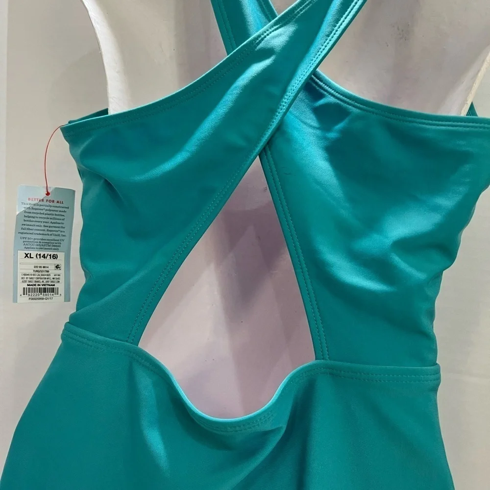 Cat & Jack Kids Mermaid Party Swimsuit - Teal and Purple